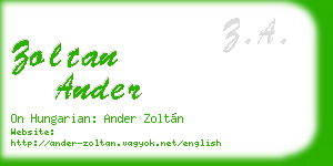 zoltan ander business card